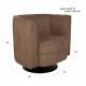Fauteuil Tissu Flower Dutchbone Vintage Tendance Siège de Salon Marron 74x76x86cm
