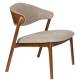 Fauteuil Lounge Babington Dutchbone Siège de Salon en Bois et Tissu Chiné Marron Assises Rétro 65x71x74,3cm