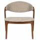 Fauteuil Lounge Babington Dutchbone Siège de Salon en Bois et Tissu Chiné Marron Assises Rétro 65x71x74,3cm