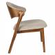 Fauteuil Lounge Babington Dutchbone Siège de Salon en Bois et Tissu Chiné Marron Assises Rétro 65x71x74,3cm