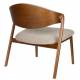 Fauteuil Lounge Babington Dutchbone Siège de Salon en Bois et Tissu Chiné Marron Assises Rétro 65x71x74,3cm