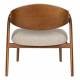 Fauteuil Lounge Babington Dutchbone Siège de Salon en Bois et Tissu Chiné Marron Assises Rétro 65x71x74,3cm
