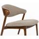 Fauteuil Lounge Babington Dutchbone Siège de Salon en Bois et Tissu Chiné Marron Assises Rétro 65x71x74,3cm