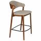 Duo Chaises de Bar Babington Dutchbone Sièges Hauts en Bois et Tissu Chiné Marron Assises Rétro 51,4x57,5x91,5cm