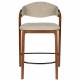 Duo Chaises de Bar Babington Dutchbone Sièges Hauts en Bois et Tissu Chiné Marron Assises Rétro 51,4x57,5x91,5cm