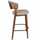 Duo Chaises de Bar Babington Dutchbone Sièges Hauts en Bois et Tissu Chiné Marron Assises Rétro 51,4x57,5x91,5cm
