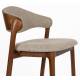 Duo Chaises de Bar Babington Dutchbone Sièges Hauts en Bois et Tissu Chiné Marron Assises Rétro 51,4x57,5x91,5cm