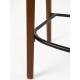 Duo Chaises de Bar Babington Dutchbone Sièges Hauts en Bois et Tissu Chiné Marron Assises Rétro 51,4x57,5x91,5cm