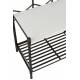 Vestiaire J-line Porte Manteaux en Acier Noir et Mélaminé Blanc Dressing Étagère Double Patère 38x62x181cm