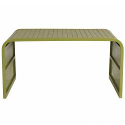 Table Basse Tiles Zuiver Guéridon en Acier Thermoloqué et Céramique Sellette Finition Vert Laquée 40x47x80cm