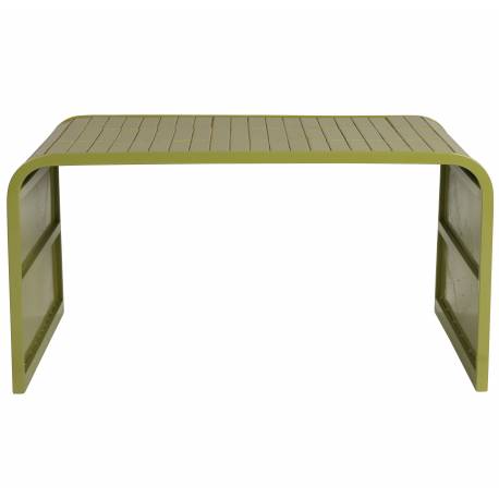 Table Basse Tiles Zuiver Guéridon en Acier Thermoloqué et Céramique Sellette Finition Vert Laquée 40x47x80cm