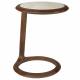 Guéridon Doppio Zuiver Sellette Ronde en Acacia et Marbre Bout de Canapé Design Rétro 41x45x55cm