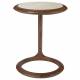 Guéridon Doppio Zuiver Sellette Ronde en Acacia et Marbre Bout de Canapé Design Rétro 41x45x55cm