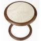 Guéridon Doppio Zuiver Sellette Ronde en Acacia et Marbre Bout de Canapé Design Rétro 41x45x55cm