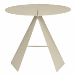Guéridon Foldy Zuiver Sellette Ronde en Acier Beige Table d'Appoint Design 40x40x45,8cm