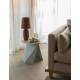Guéridon Foldy Zuiver Sellette Ronde en Acier Beige Table d'Appoint Design 40x40x45,8cm