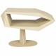 Guéridon North Beige Zuiver Bout de Canapé en Acier et Résine Sellette Forme Sculpturale Table de Chevet Graphique 40x40x60cm