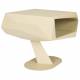 Guéridon North Beige Zuiver Bout de Canapé en Acier et Résine Sellette Forme Sculpturale Table de Chevet Graphique 40x40x60cm