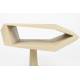 Guéridon North Beige Zuiver Bout de Canapé en Acier et Résine Sellette Forme Sculpturale Table de Chevet Graphique 40x40x60cm