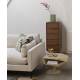 Guéridon North Beige Zuiver Bout de Canapé en Acier et Résine Sellette Forme Sculpturale Table de Chevet Graphique 40x40x60cm