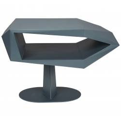 Guéridon North Space Black Zuiver Bout de Canapé Acier et Résine Sellette Forme Sculpturale Table de Chevet Graphique 40x40x60cm