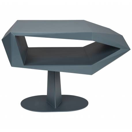 Guéridon North Space Black Zuiver Bout de Canapé Acier et Résine Sellette Forme Sculpturale Table de Chevet Graphique 40x40x60cm