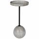 Guéridon Cocktail Zuiver Bout de Canapé Rond en Acier Noir et Marbre Gris Meuble d'Appoint Sellette 25x25x52cm