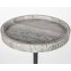 Guéridon Cocktail Zuiver Bout de Canapé Rond en Acier Noir et Marbre Gris Meuble d'Appoint Sellette 25x25x52cm