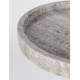 Guéridon Cocktail Zuiver Bout de Canapé Rond en Acier Noir et Marbre Gris Meuble d'Appoint Sellette 25x25x52cm
