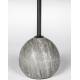 Guéridon Cocktail Zuiver Bout de Canapé Rond en Acier Noir et Marbre Gris Meuble d'Appoint Sellette 25x25x52cm