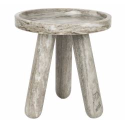 Guéridon Cosmopolitan Zuiver Sellette Ronde en Marbre Marron Table d'Appoint à 3 Pieds 40x40x43,5cm