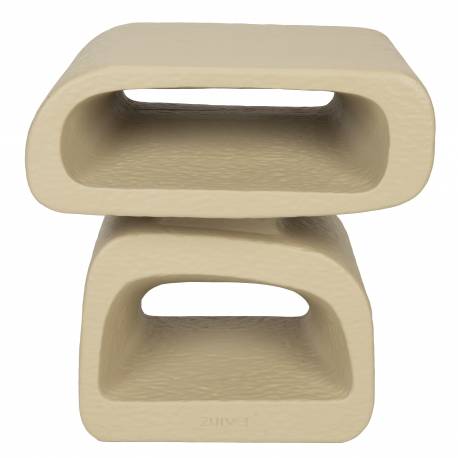 Table d'Appoint Eddy Zuiver Guéridon en Résine Beige Sellette d'Appoint Design Contemporain 35x43x44cm
