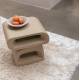 Table d'Appoint Eddy Zuiver Guéridon en Résine Beige Sellette d'Appoint Design Contemporain 35x43x44cm