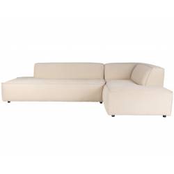 Canapé d'Angle Fat Freddy Zuiver Sofa Tissu Beige Méridienne Gauche Banquette de Salon 72x188x308cm