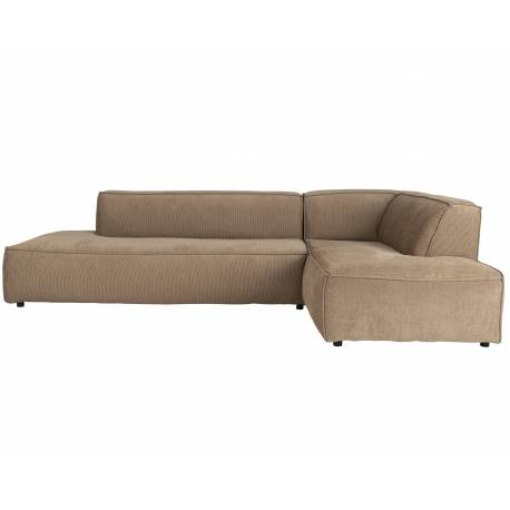 Canapé d'Angle Fat Freddy Zuiver Sofa Tissu Caramel Méridienne Gauche Banquette de Salon 72x188x308cm