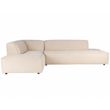 Canapé d'Angle Fat Freddy Zuiver Sofa Tissu Beige Méridienne Droite Banquette de Salon 72x188x308cm