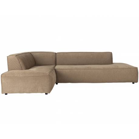 Canapé d'Angle Fat Freddy Zuiver Sofa Tissu Caramel Méridienne Droite Banquette de Salon 72x188x308cm