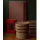 Pouf Aditi Dutchbone Assise d'Appoint en Velours Marron Siège Rond Assise 1 Place 40x40x44cm
