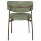 Lot de Deux Chaises Claes Woody Duo d'Assises en Acier et Tissu Vert Chiné Chaises de Salle à Manger Rétro 56,5x57,5x78,5cm