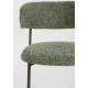 Lot de Deux Chaises Claes Woody Duo d'Assises en Acier et Tissu Vert Chiné Chaises de Salle à Manger Rétro 56,5x57,5x78,5cm