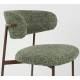 Lot de Deux Chaises Claes Woody Duo d'Assises en Acier et Tissu Vert Chiné Chaises de Salle à Manger Rétro 56,5x57,5x78,5cm