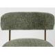 Lot de Deux Chaises Claes Woody Duo d'Assises en Acier et Tissu Vert Chiné Chaises de Salle à Manger Rétro 56,5x57,5x78,5cm