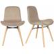 Lot de 2 Chaises Design Lester Sièges Woody de Table Séjour Chic et Tendance en Tissu Marron 50x55x80,5m