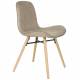 Lot de 2 Chaises Design Lester Sièges Woody de Table Séjour Chic et Tendance en Tissu Marron 50x55x80,5m