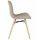 Lot de 2 Chaises Design Lester Sièges Woody de Table Séjour Chic et Tendance en Tissu Marron 50x55x80,5m