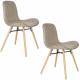 Lot de 2 Chaises Design Lester Sièges Woody de Table Séjour Chic et Tendance en Tissu Marron 50x55x80,5m