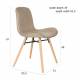 Lot de 2 Chaises Design Lester Sièges Woody de Table Séjour Chic et Tendance en Tissu Marron 50x55x80,5m