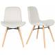 Lot de 2 Chaises Design Lester Sièges Woody de Table Séjour Chic et Tendance en Tissu Beige 50x55x80,5m