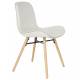 Lot de 2 Chaises Design Lester Sièges Woody de Table Séjour Chic et Tendance en Tissu Beige 50x55x80,5m