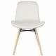 Lot de 2 Chaises Design Lester Sièges Woody de Table Séjour Chic et Tendance en Tissu Beige 50x55x80,5m